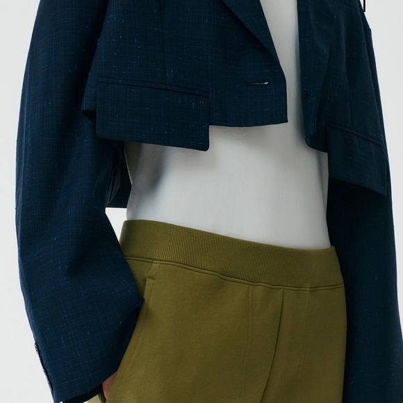 Tibi Crosshatch Cropped Oversized Blazer - Picture 3 of 3